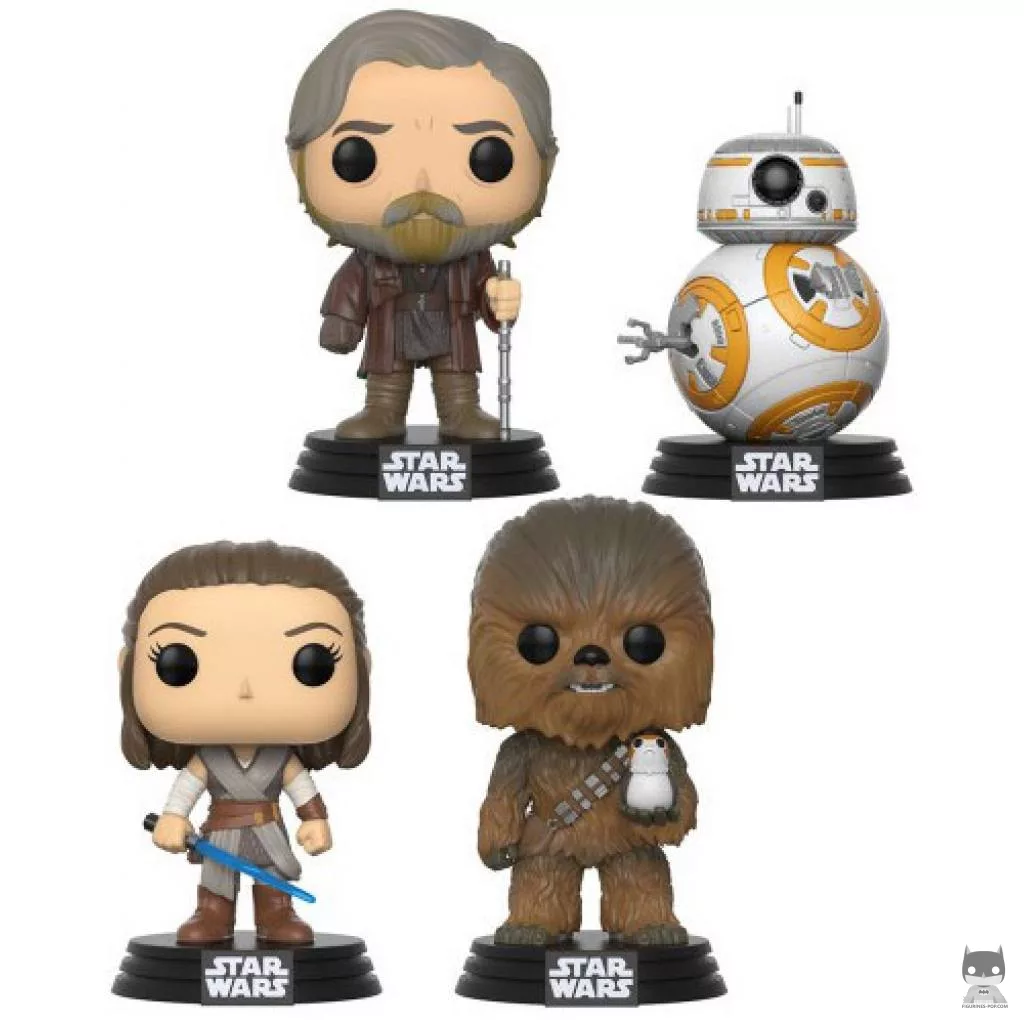 Figura Funko Pop! Los buenos (Rey, Luke Skywalker, Chewbacca & BB-8) (Star Wars: Episodio VIII, Los últimos Jedi)
