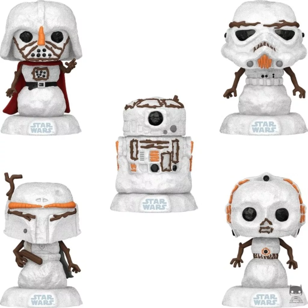 Figura Funko Pop! Darth Vader, Stormtrooper, Boba Fett, C-3PO & R2-D2 muñecos de nieve (Star Wars (Navidad))
