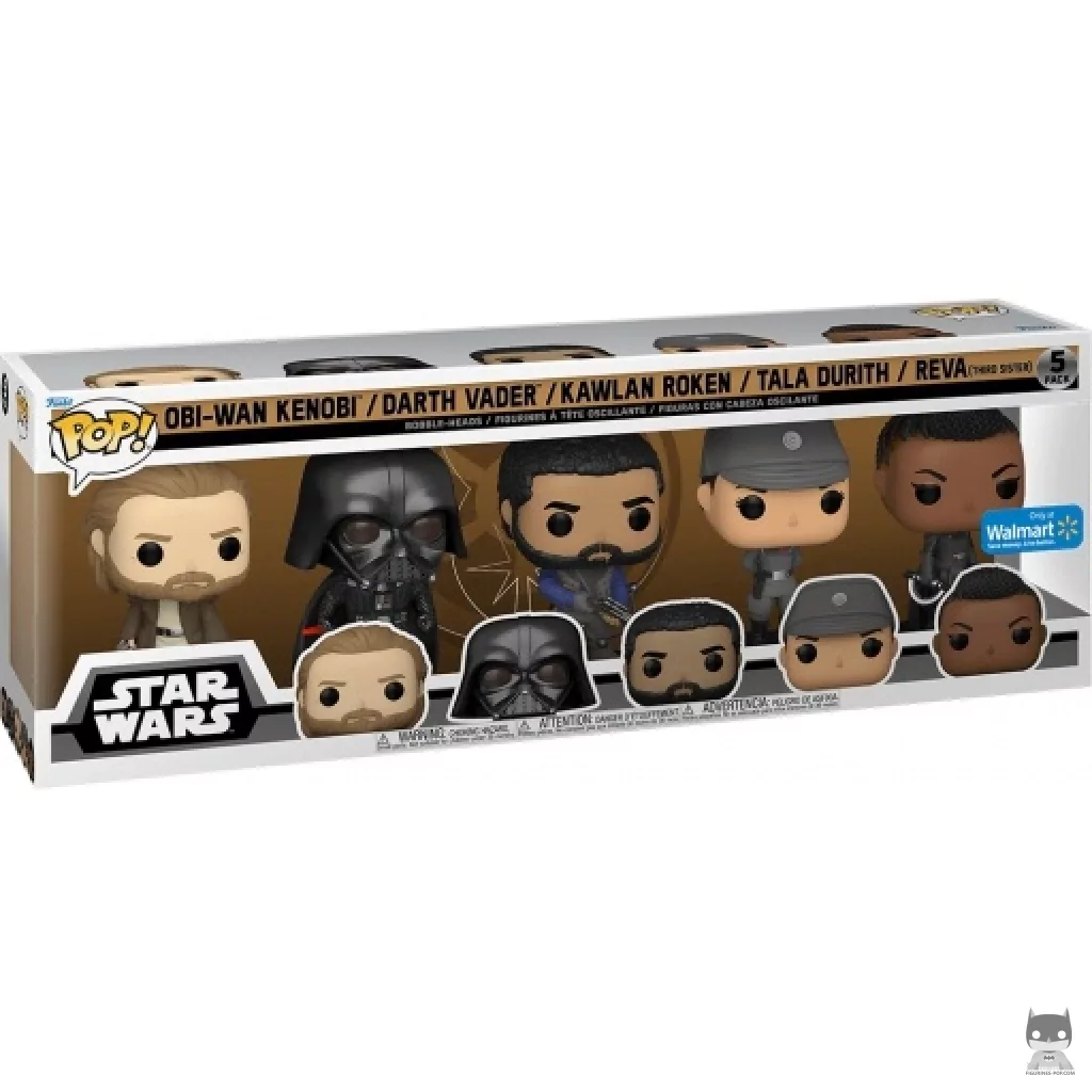 Figura Funko Pop! Obi-Wan Kenobi, Darth Vader, Kawlan Roken, Tala Durith & Reva (Tercera Hermana) en su caja