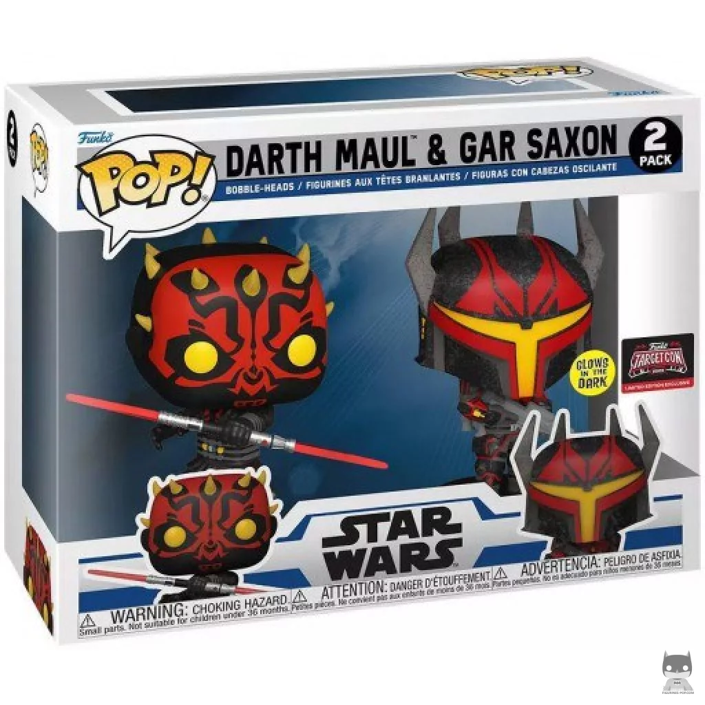 Figura Funko Pop! Darth Maul & Gar Saxon en su caja