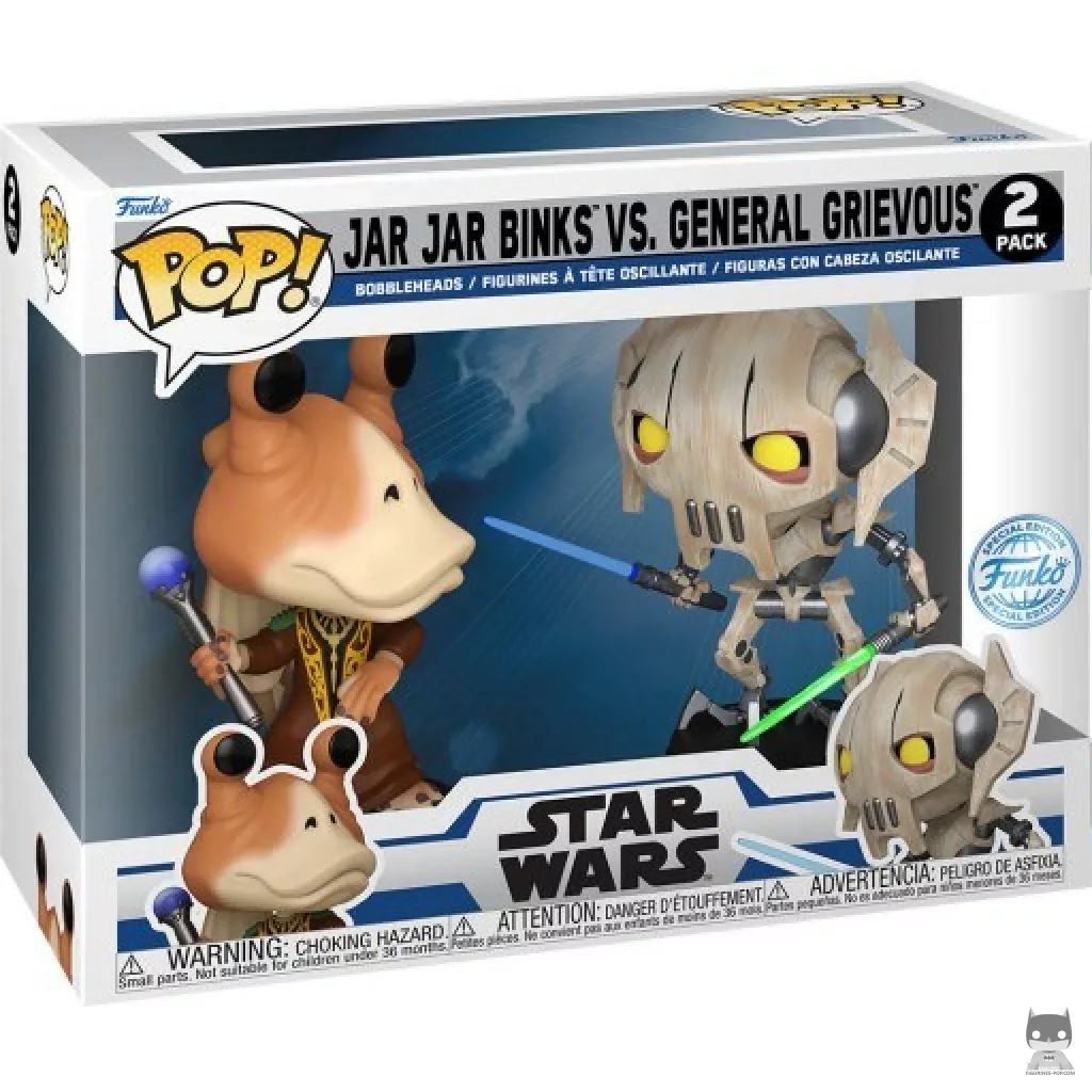 Figura Funko Pop! Jar Jar Binks vs General Grievous en su caja