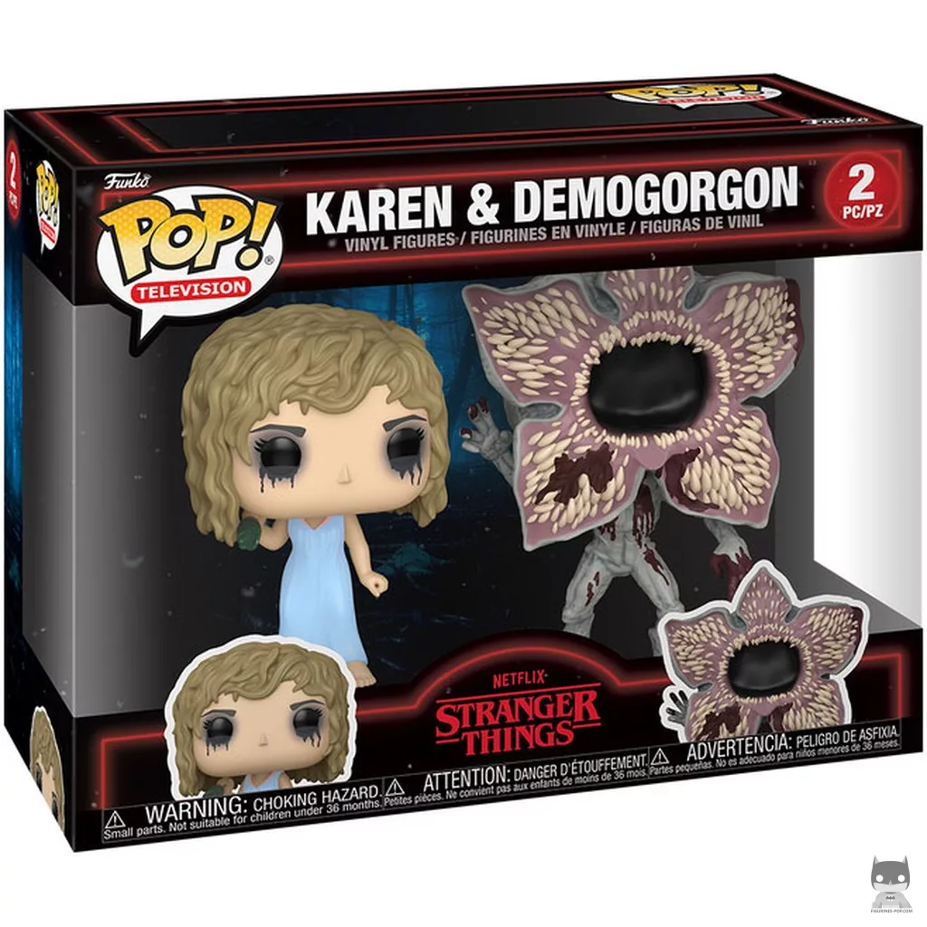 Figura Funko Pop! Karen & Demogorgon en su caja
