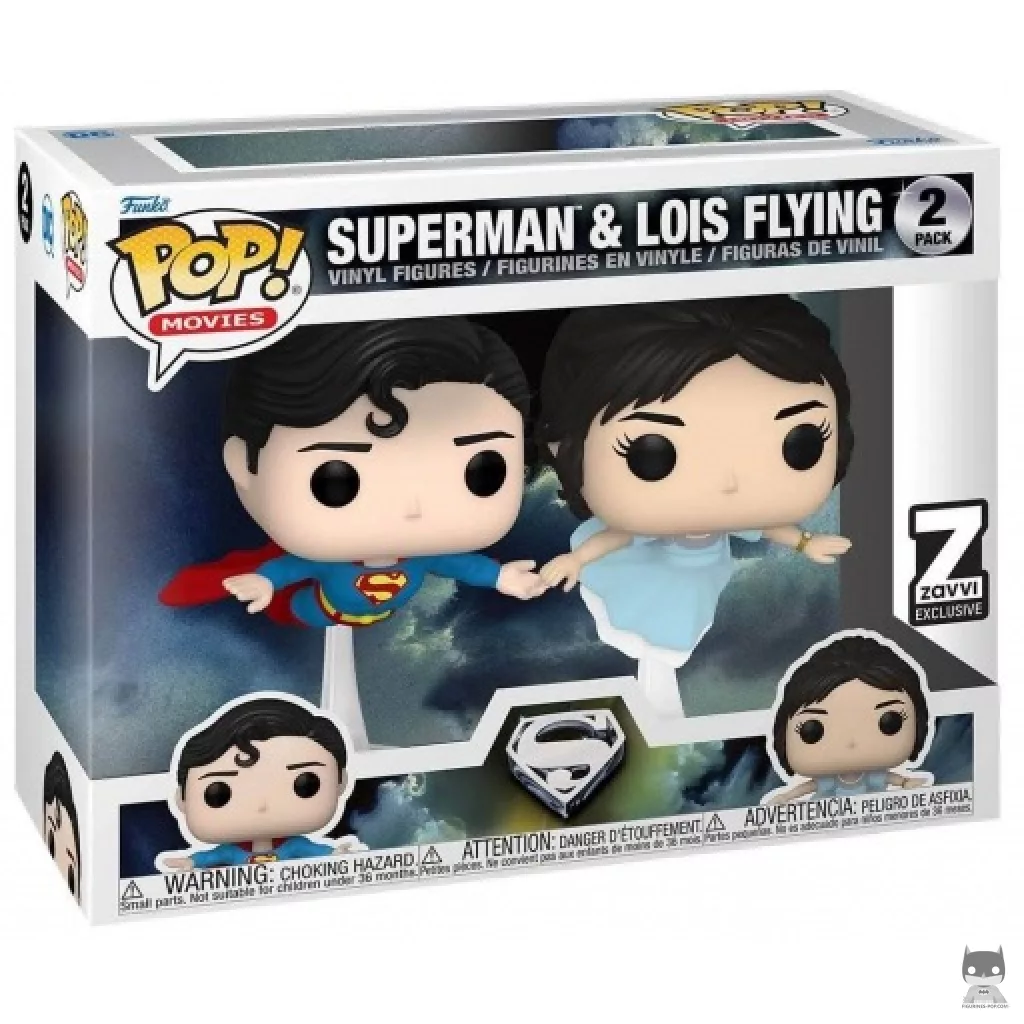 Figura Funko Pop! Superman & Lois volando en su caja