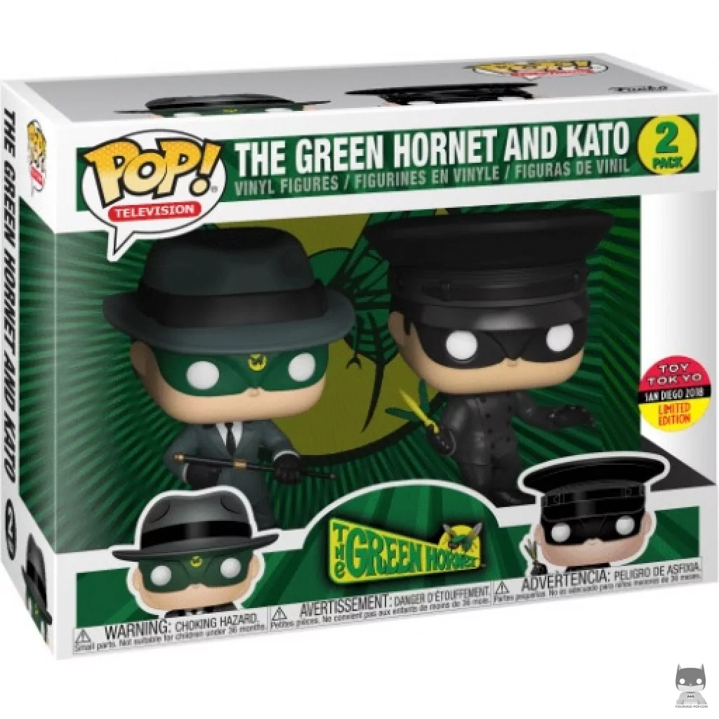 Figura Funko Pop! El Avispón Verde (Traje gris) & Kato en su caja