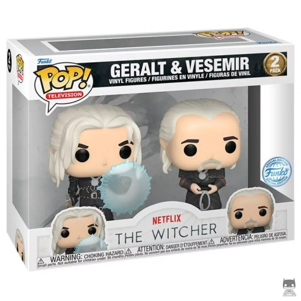Figura Funko Pop! Geralt & Vesemir en su caja