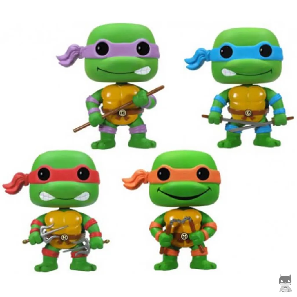 Figura Funko Pop! Donatello, Rafael, Miguel Ángel & Leonardo (Brilla en la oscuridad + pack de 4) (Tortugas Ninja)