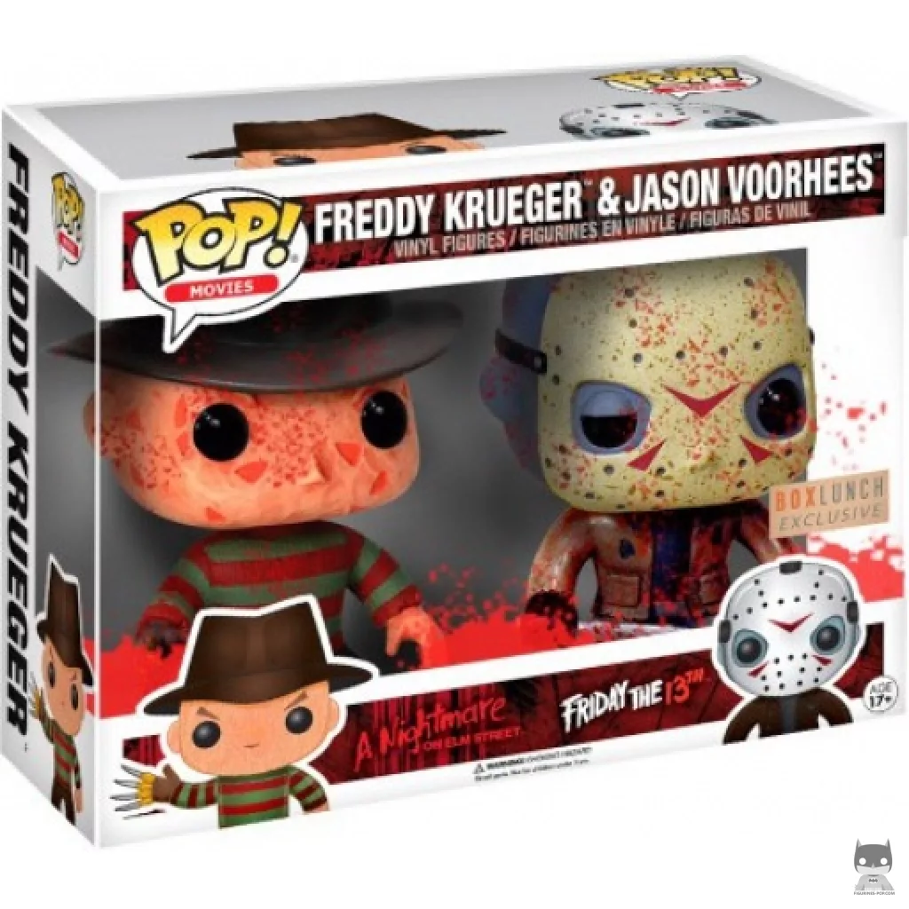 Figura Funko Pop! Freddy Krueger & Jason Voorhees (Ensangrentado) en su caja