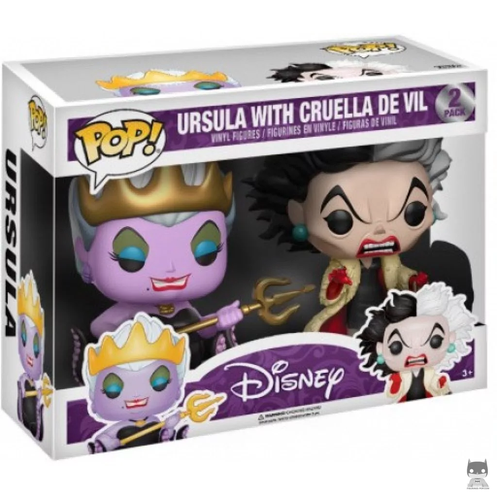 Figura Funko Pop! Úrsula & Cruella de Vil en su caja
