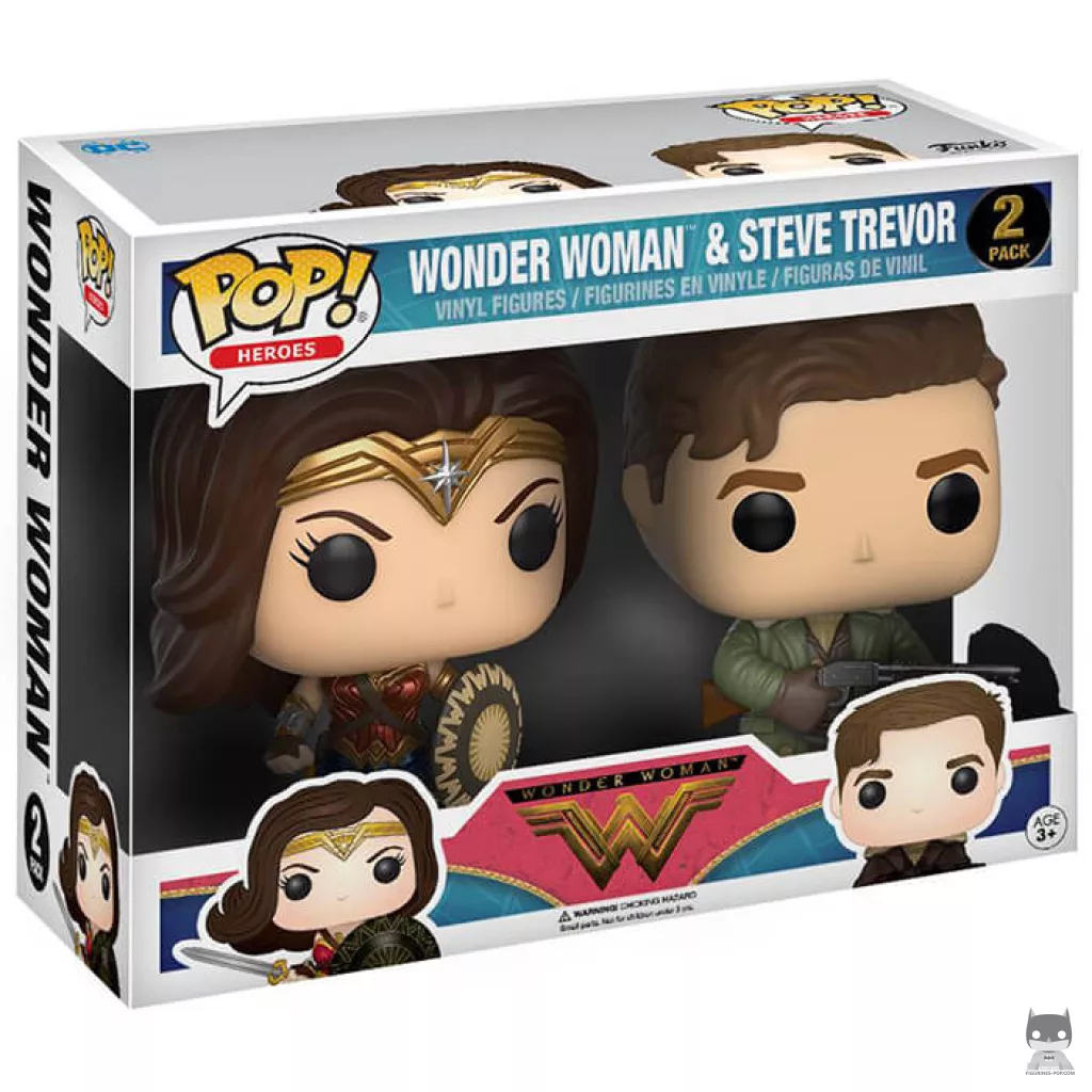 Figura Funko Pop! Wonder Woman & Steve Trevor en su caja