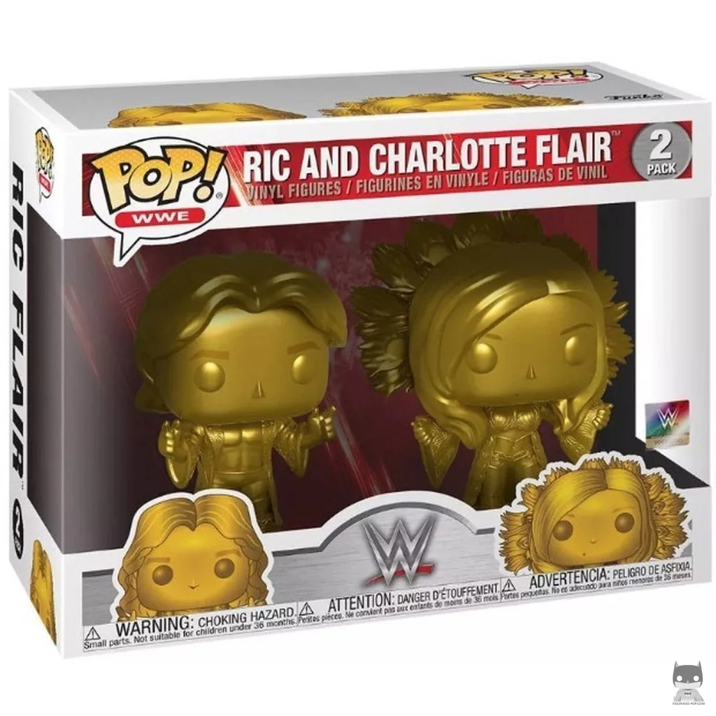 Figura Funko Pop! Ric & Charlotte Flair (Dorado) en su caja