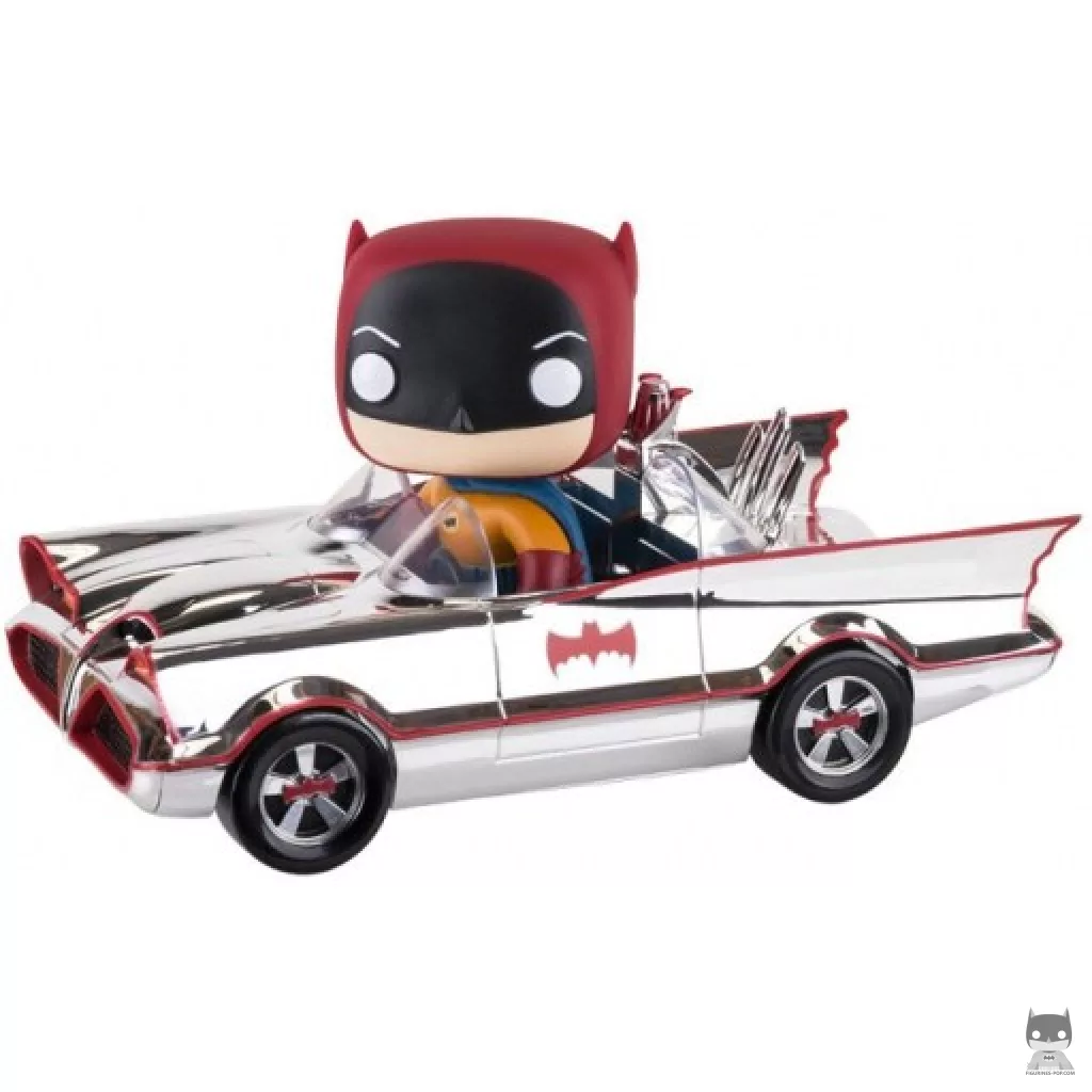Figura Funko Pop! Batman con el Batmóvil (Cromado) (Batman: Serie de televisión clásica)