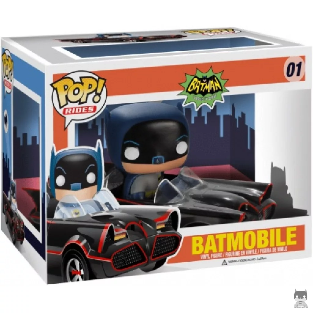 Figura Funko Pop! Batman con el Batmóvil en su caja