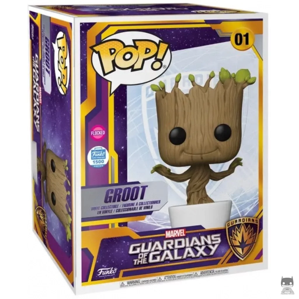 Figura Funko Pop! Groot (Supersized 18'' & Flocado) en su caja