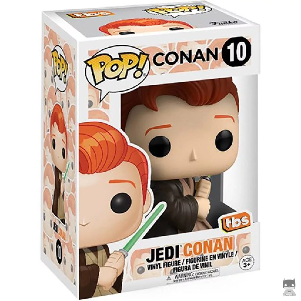 Figura Funko Pop! Conan O'Brien como Jedi en su caja