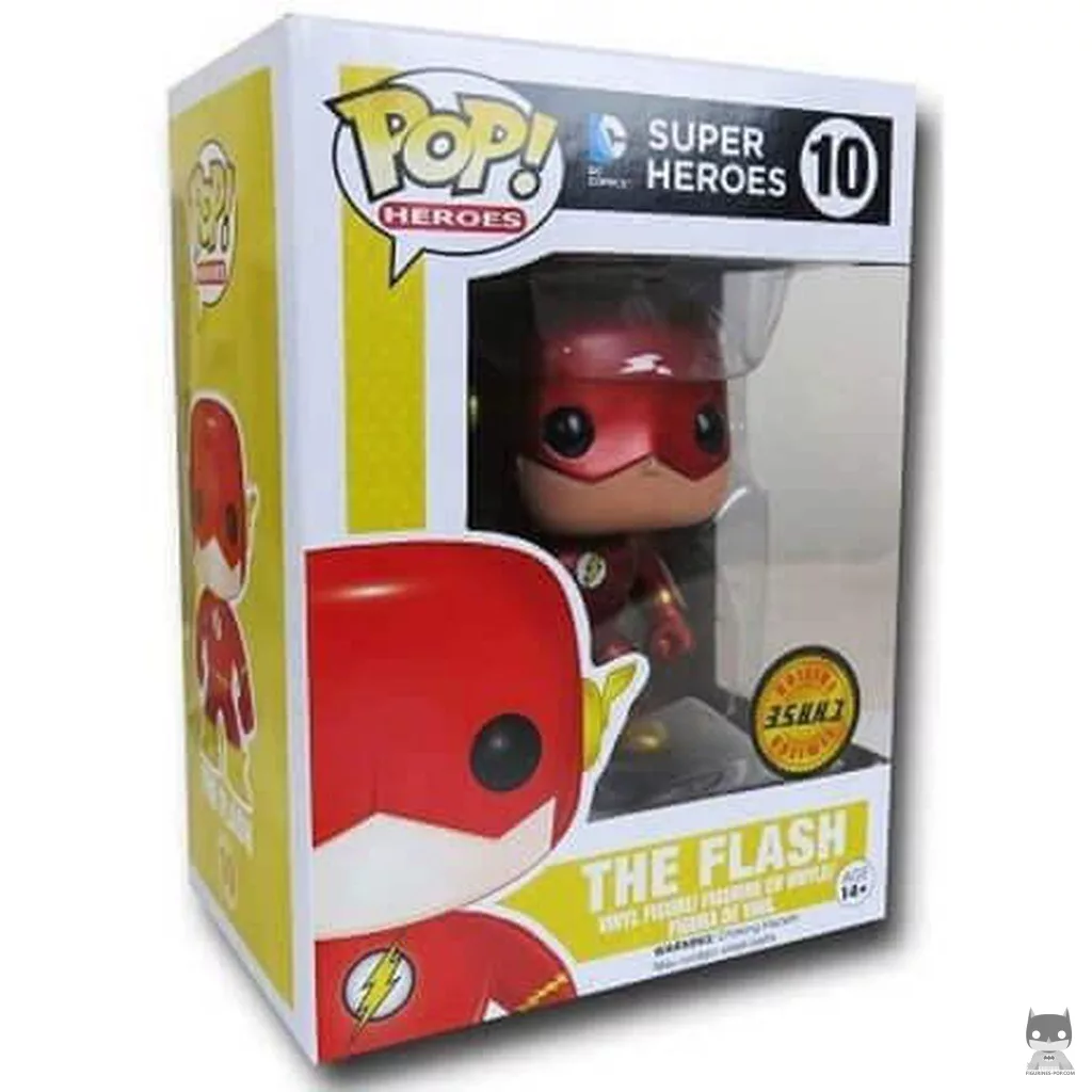 Figura Funko Pop! Flash (Chase & Metalizado) en su caja