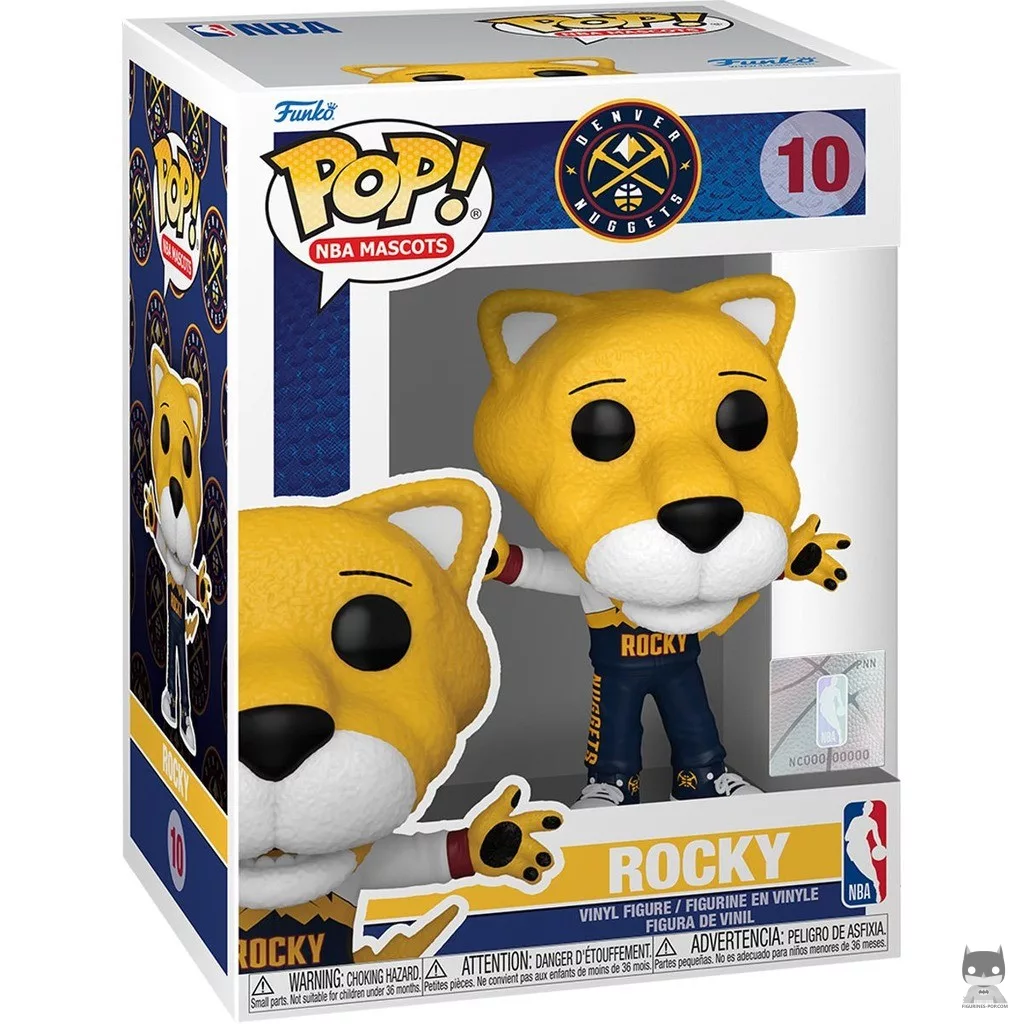 Figura Funko Pop! Rocky (Denver Nuggets) en su caja