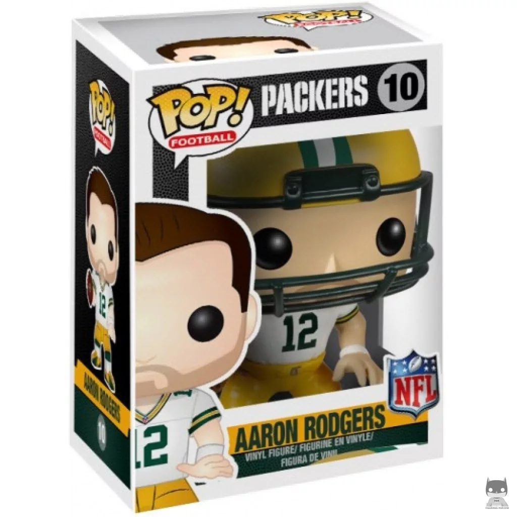 Figura Funko Pop! Aaron Rodgers en su caja