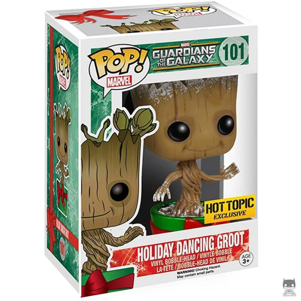 Figura Funko Pop! Groot (Navidad) (Metalizado) en su caja