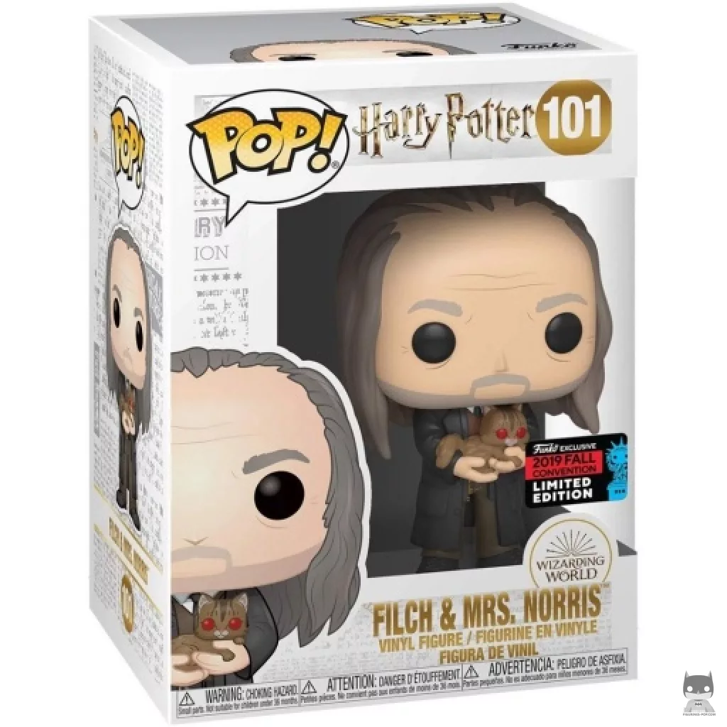 Figura Funko Pop! Filch & la Señora Norris en su caja
