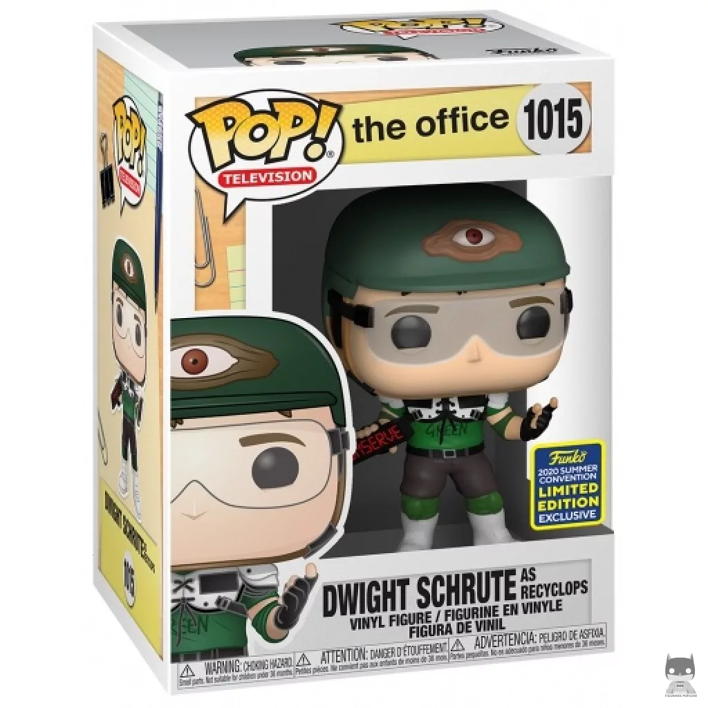 Figura Funko Pop! Dwight Schrute como Recyclops en su caja