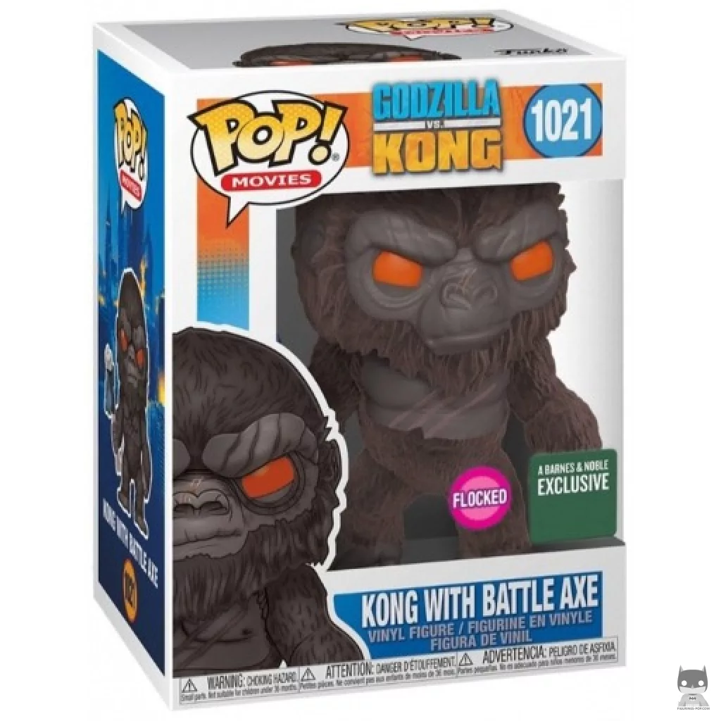 Figura Funko Pop! Kong con hacha de batalla (Flocado) en su caja