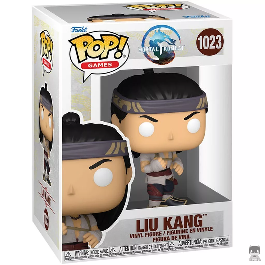 Figura Funko Pop! Liu Kang (Dios del Fuego) (Mortal Kombat 1) en su caja