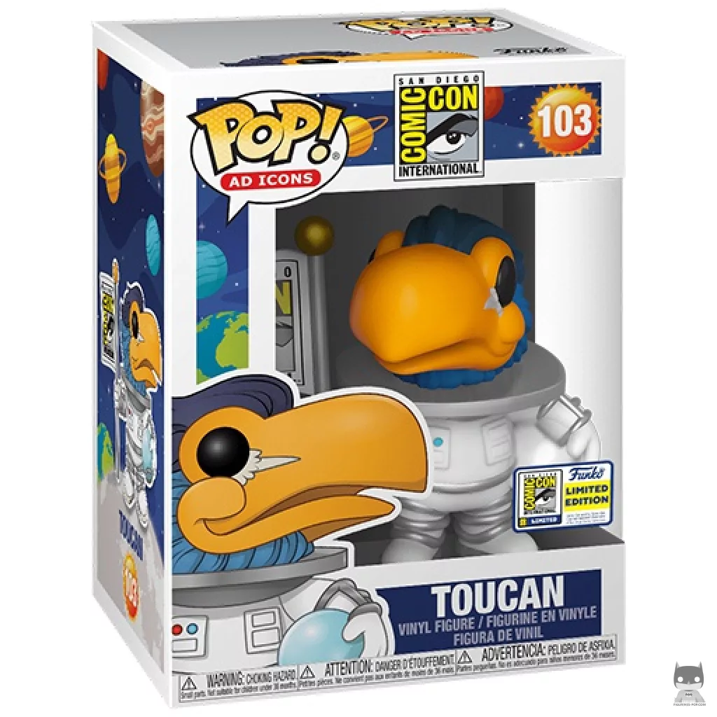 Figura Funko Pop! Tucán astronauta en su caja
