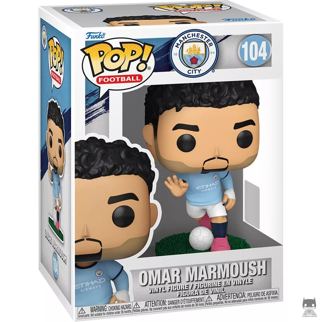 Figura Funko Pop! Omar Marmoush (Manchester City) en su caja