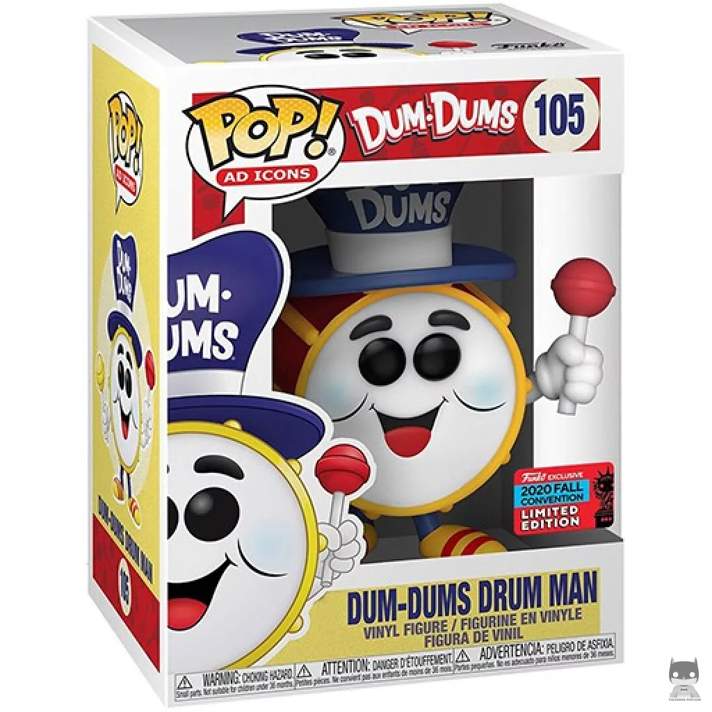 Figura Funko Pop! Dum-Dums Drum Man en su caja