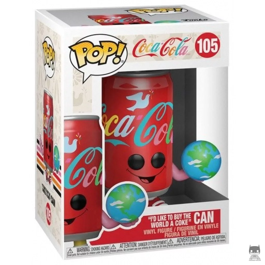Figura Funko Pop! Lata "I'd Like to Buy the World a Coke" en su caja
