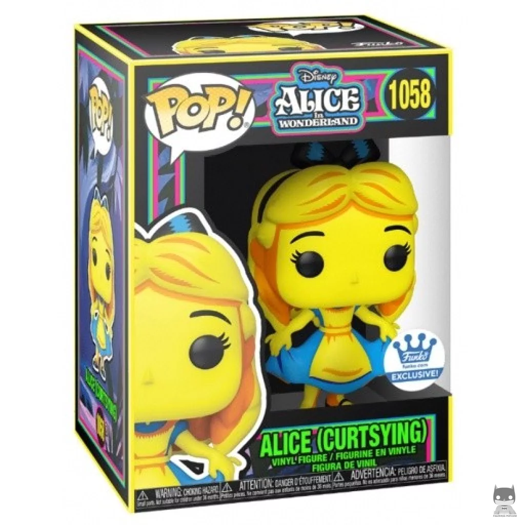 Figura Funko Pop! Alicia haciendo una reverencia (Luz negra) en su caja