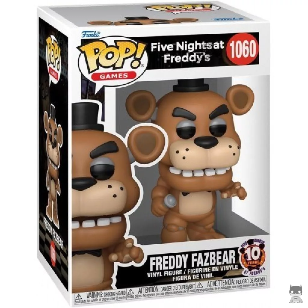 Figura Funko Pop! Freddy Fazbear (10.º aniversario) en su caja