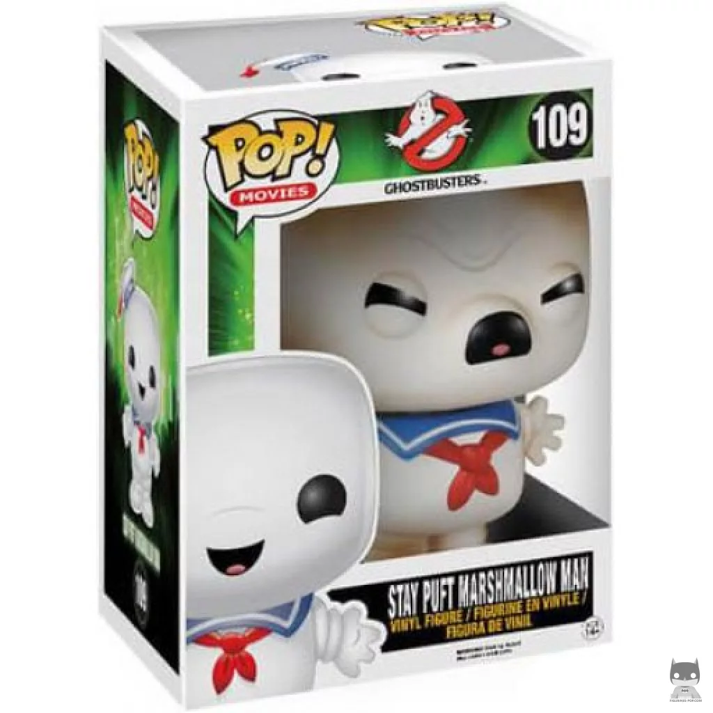 Figura Funko Pop! Hombre de Malvavisco Stay Puft enfadado y quemado (Supersized) en su caja