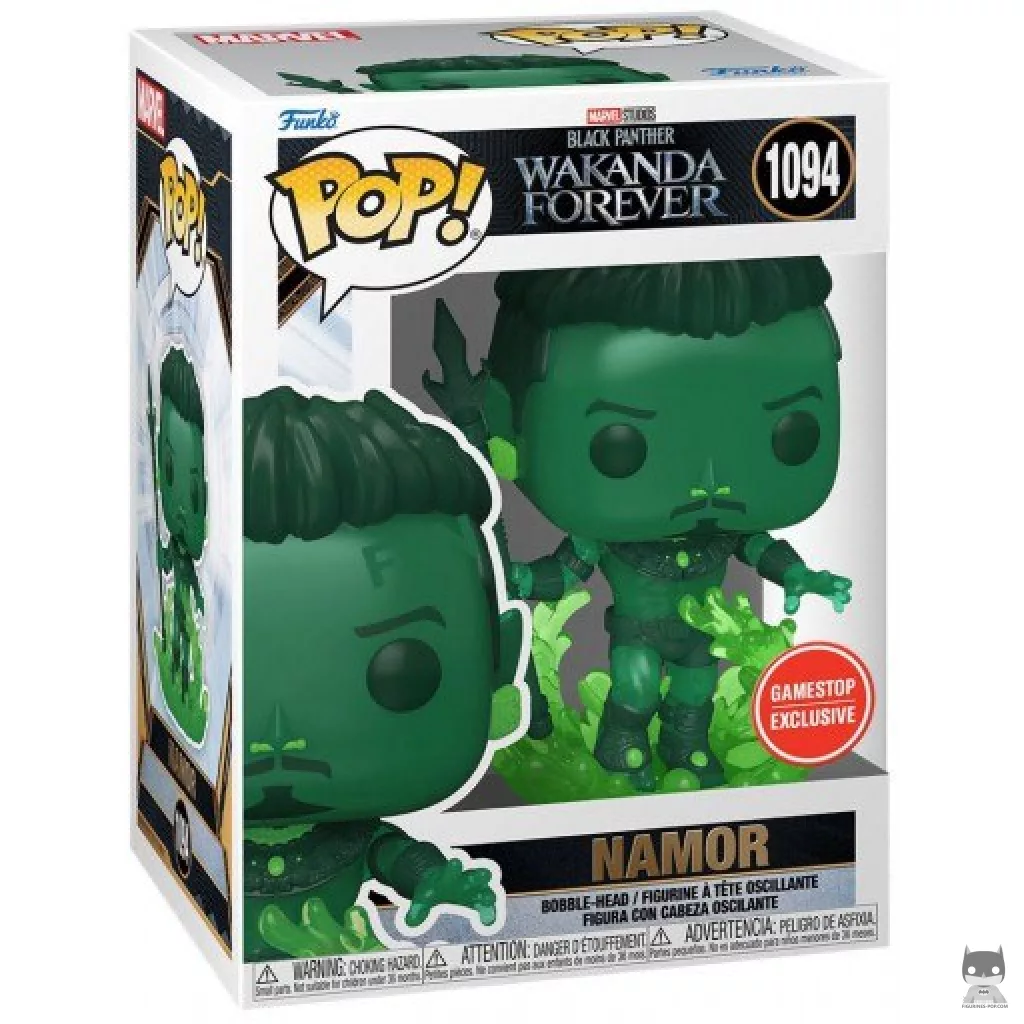 Figura Funko Pop! Namor (Verde metalizado) en su caja