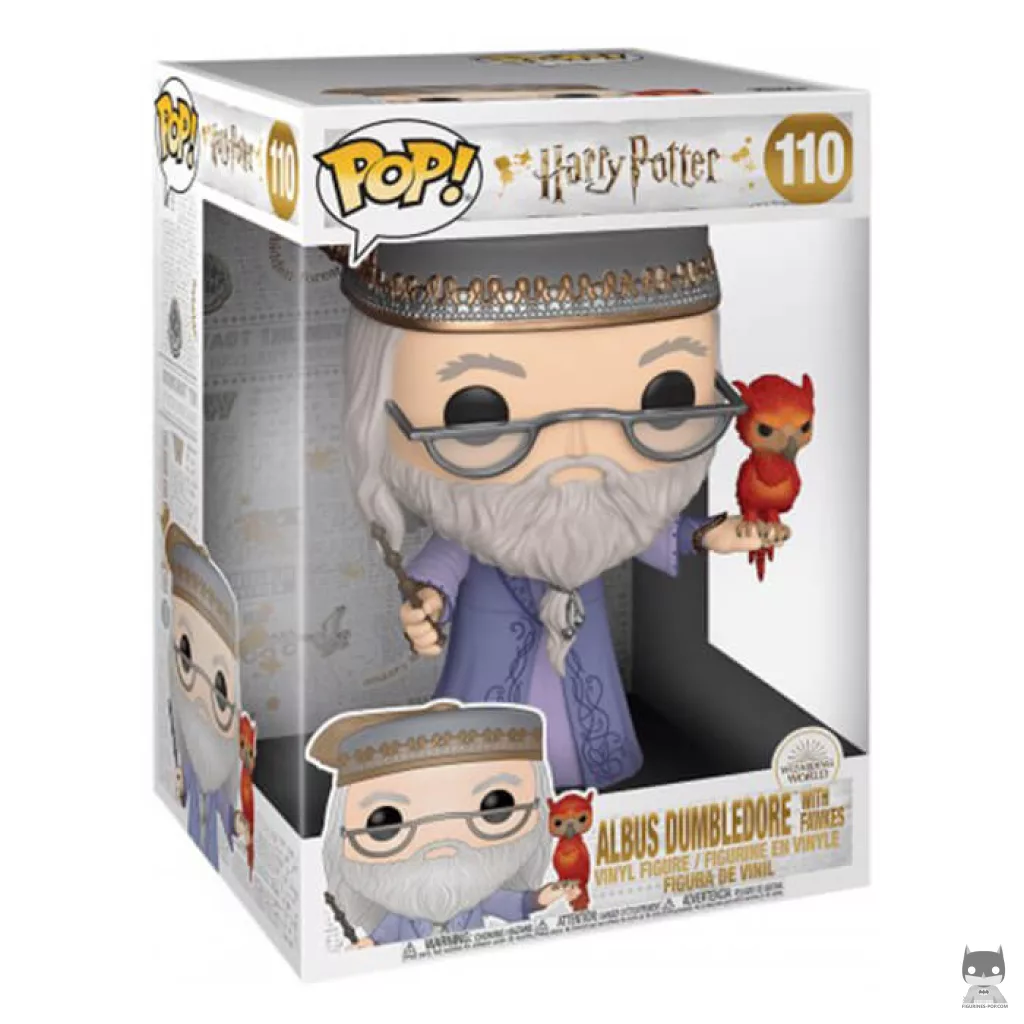 Figura Funko Pop! Albus Dumbledore con Fawkes (Supersized 10'') en su caja