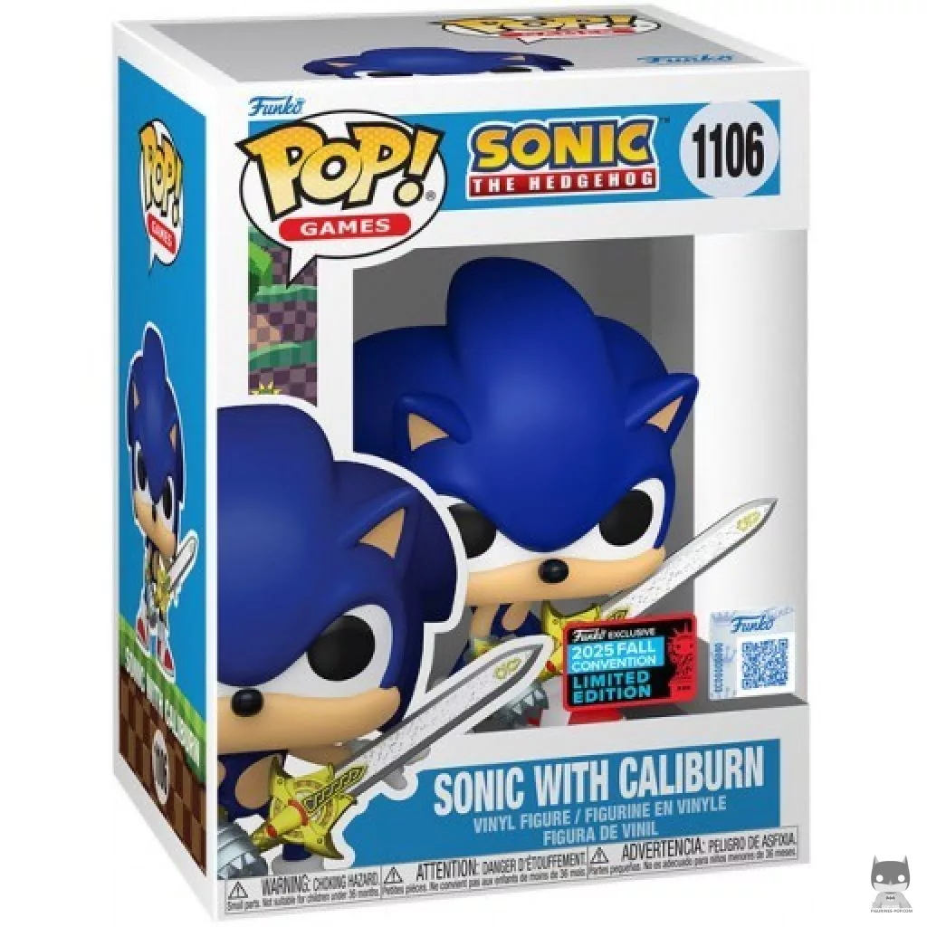 Figura Funko Pop! Sonic con Caliburn en su caja