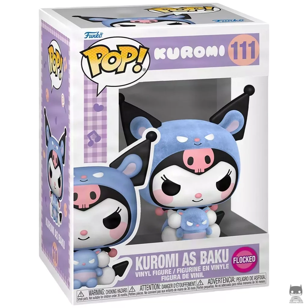 Figura Funko Pop! Kuromi como Baku (Flocado) en su caja