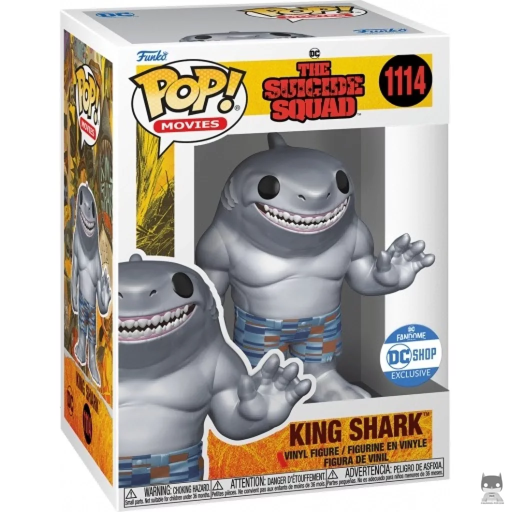 Figura Funko Pop! King Shark (Metalizado) en su caja