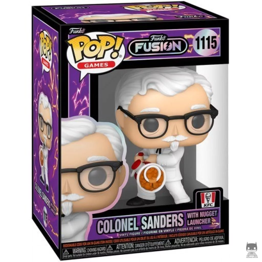 Figura Funko Pop! Coronel Sanders con lanzanuggets en su caja