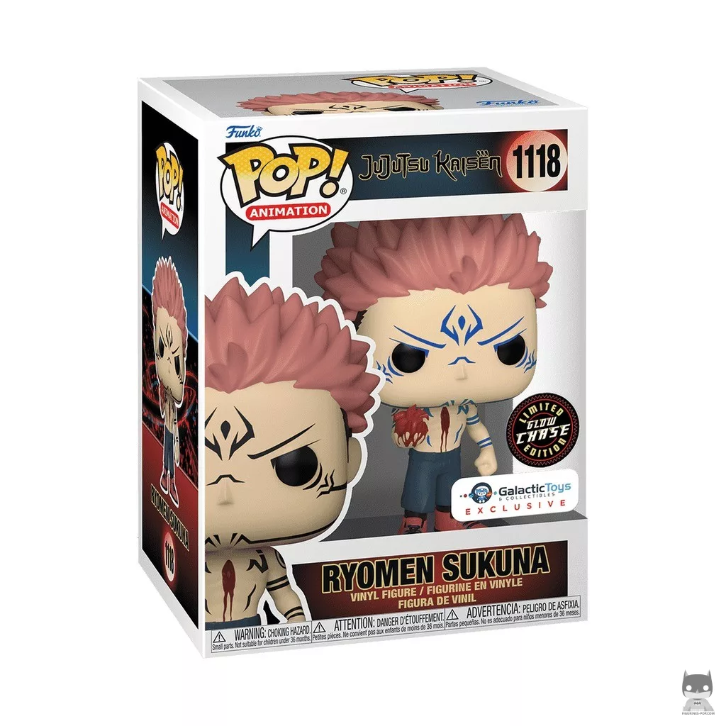 Figura Funko Pop! Sukuna con corazón (Chase & Brilla en la oscuridad) en su caja