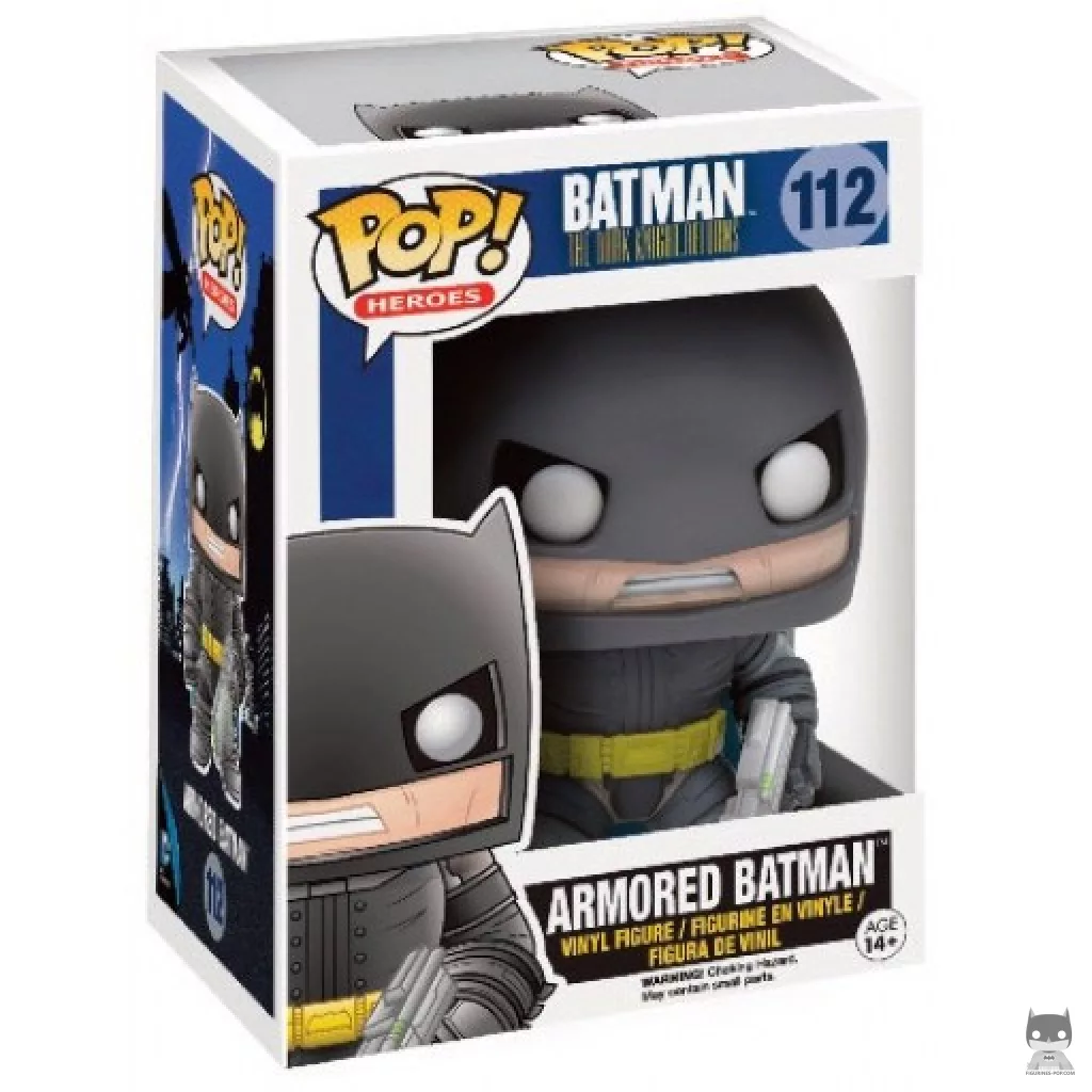 Figura Funko Pop! Batman con armadura en su caja