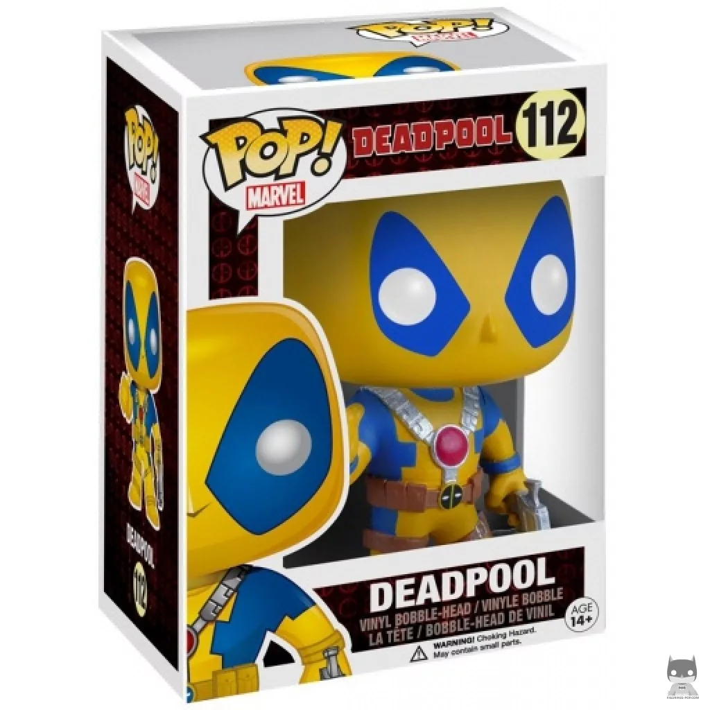 Figura Funko Pop! Deadpool pulgar arriba (Amarillo) en su caja