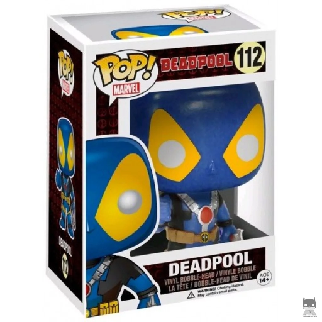 Figura Funko Pop! Deadpool pulgar arriba (Azul) en su caja