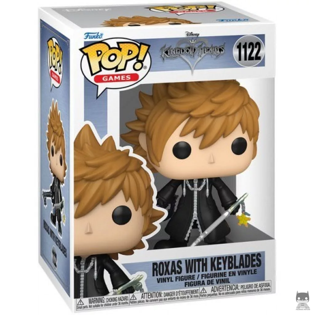 Figura Funko Pop! Roxas con llaves espada en su caja