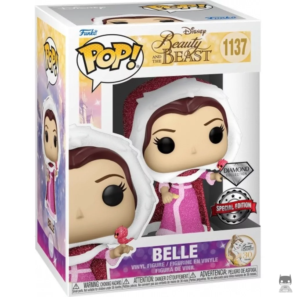 Figura Funko Pop! Bella con pájaro (Purpurina de diamante) en su caja