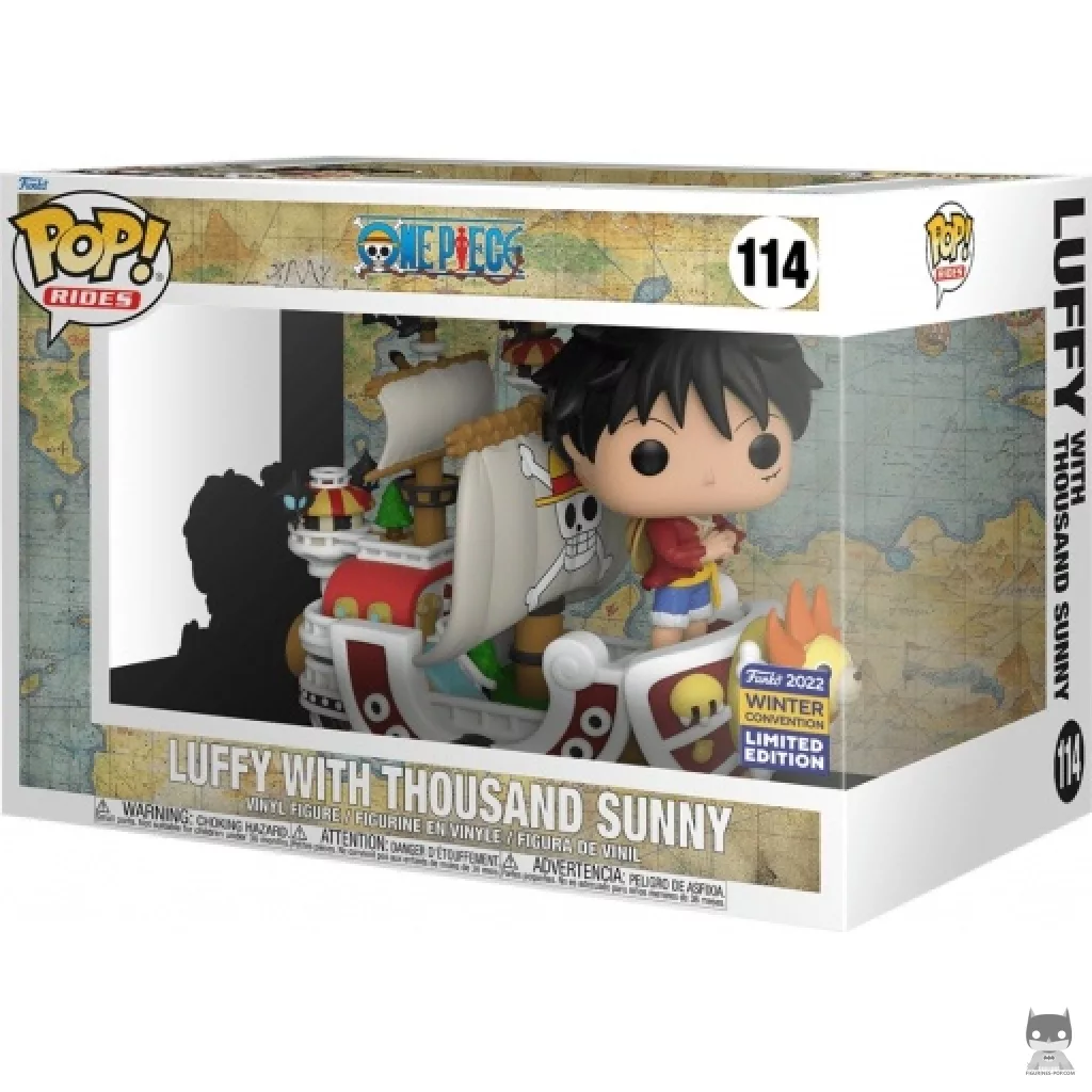 Figura Funko Pop! Luffy con el Thousand Sunny en su caja