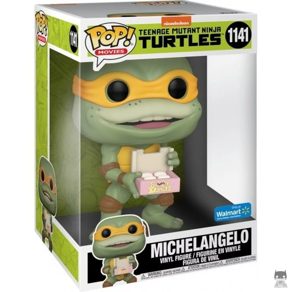 Figura Funko Pop! Miguel Ángel con donuts (Supersized) en su caja