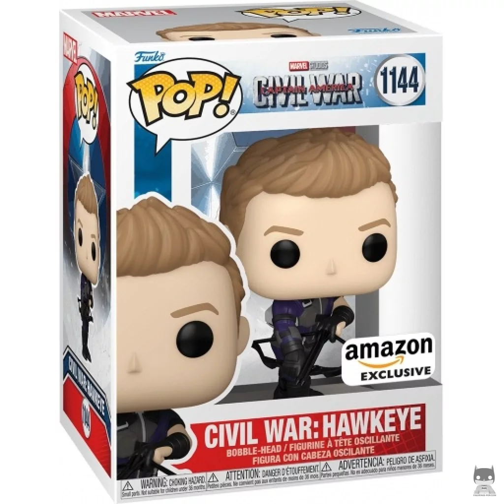 Figura Funko Pop! Civil War: Ojo de Halcón en su caja