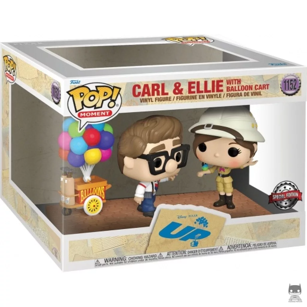 Figura Funko Pop! Carl & Ellie con el carrito de globos en su caja