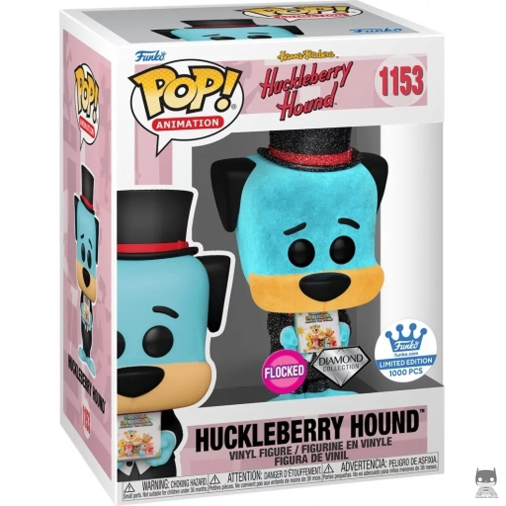 Figura Funko Pop! Huckleberry Hound (Flocado & Purpurina de diamante) en su caja